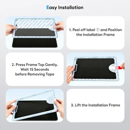 Miniatura 3 de MOBDIK Paperfeel Protector de Pantalla de Vidrio Compatible con iPad Air 11 M3 2025 / M2 2024, Kit de Alineación Automática, Diseñado para Escritura