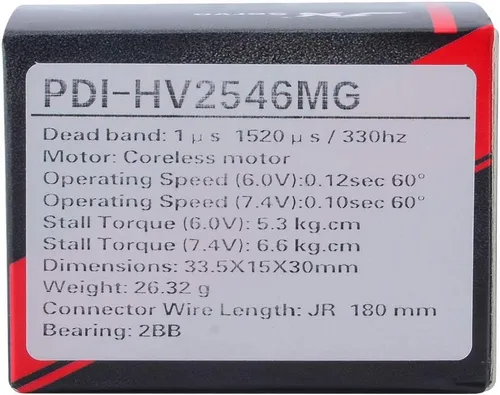 Miniatura 5 de JX Servo PDI-HV2546MG 0.88 oz Metal Gear Digital High Voltage Tail Servo 180 ° para RC 450 500 Helicóptero Ala Fija Piezas de Avión