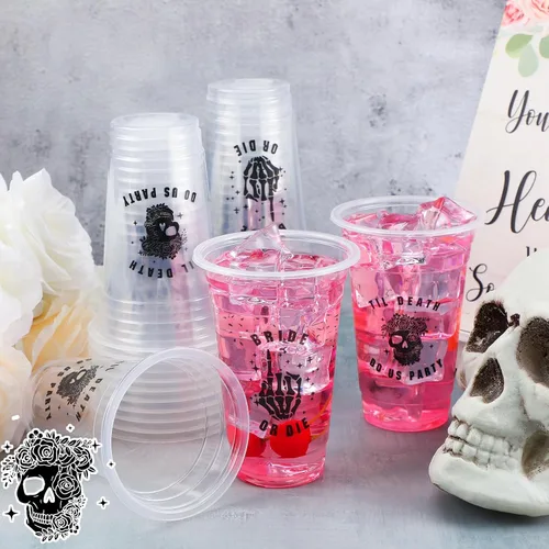 Miniatura 5 de Norme 24 vasos de plástico transparente de 17 onzas para despedida de soltera Till Death Do Us, decoraciones de despedida de soltera, vasos
