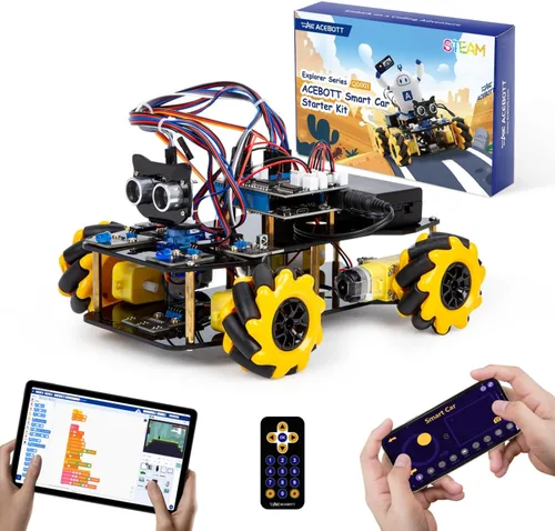 Kit de Robot ACEBOTT, Robótica para Niños de 8-12 12-16 años, Juguetes STEM para Niños con Control Remoto y App, Compatible con Arduino y Scratch,