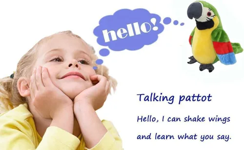 Miniatura 4 de Vincilee Talking Parrot Repeat What You Say Mimicry - Juguete interactivo de peluche para mascotas, juguetes interactivos para regalar a los niños