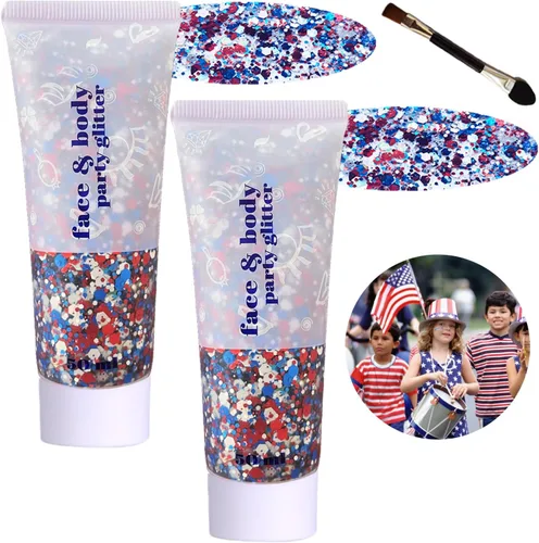 Miniatura 17 de Gel con purpurina para el cuerpo y la cara: Accesorios para conciertos de cantantes, disco, festival, rave, maquillaje con purpurina facial, 150 ml