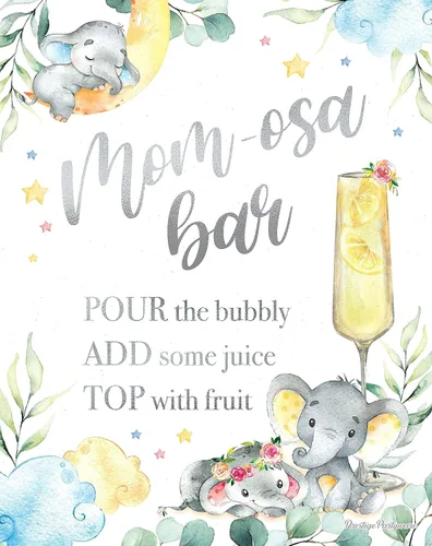 Miniatura 2 de Kit de barra de elefante Momosa, decoración de baby shower de elefante para niños y niñas o fiesta de revelación de género neutro, decoración