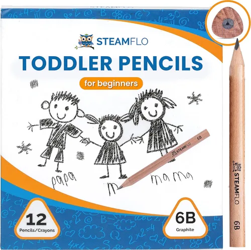Lápices de aprendizaje para niños pequeños de 2 a 4 años: nuestros lápices para niños pequeños principiantes y preescolares con forma de triángulo