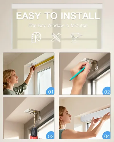 Miniatura 6 de Tokblind Persianas enrollables motorizadas de filtrado de luz con control remoto, persianas inteligentes para ventanas compatibles con Alexa Google