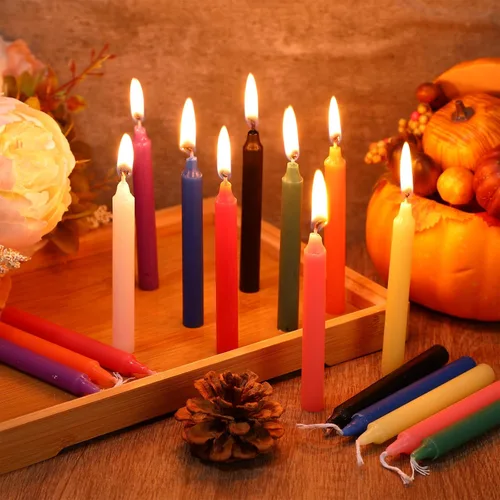 Miniatura 4 de MTLEE Paquete de 300 velas sin goteo de 4 pulgadas para lanzar campanadas, hechizos, rituales, curación, trabajo mágico (colores surtidos)
