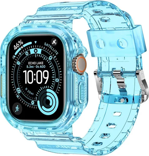 Miniatura 20 de XYF Compatible con correas cristalinas para Apple Watch de 1.929 in, 1.811 in, 1.772 in, 1.732 in, 1.654 in, 1.614 in, 1.575 in, 1.496 in, funda