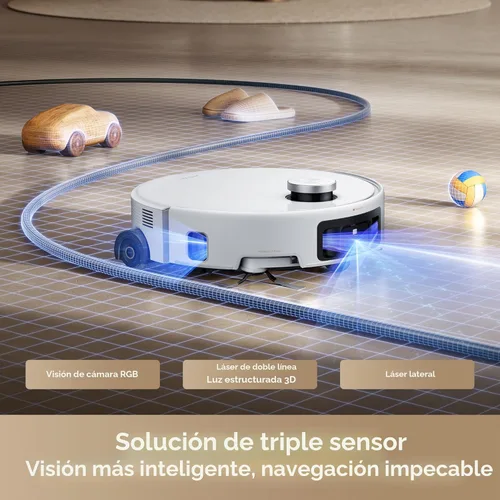 Miniatura 8 de Mova Z60 Ultra Roller SA Robot Aspiradora y Trapeador, succión de 26,000 Pa, fregado con agua tibia y rodillo extensible, estación todo en uno sin