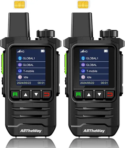 Walkie Talkies globales gratuitos de por vida, radio 4G PoC, radio nacional, radio PTT bidireccional de larga distancia con linterna para equipos