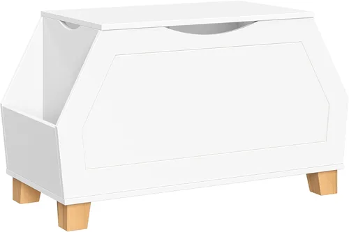 RiverRidge Caja de juguetes de colección Catch-All para niños con estantes laterales para libros, organizador de almacenamiento de juguetes seguro