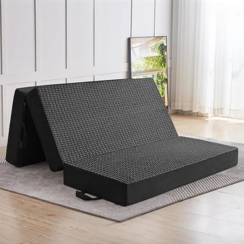 Miniatura 22 de Colchón Plegable Tamaño Individual, Espuma Viscoelástica de 6 Pulgadas Tri Portátil Trifold Colchón Topper Individual con Funda Transpirable