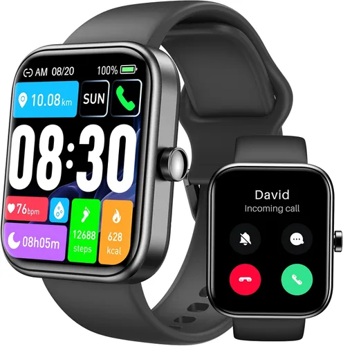 TOZO Reloj inteligente S3 para hombres y mujeres, pantalla táctil HD de 1.83 pulgadas, llamadas Bluetooth, seguimiento de sueño y actividad, IP68