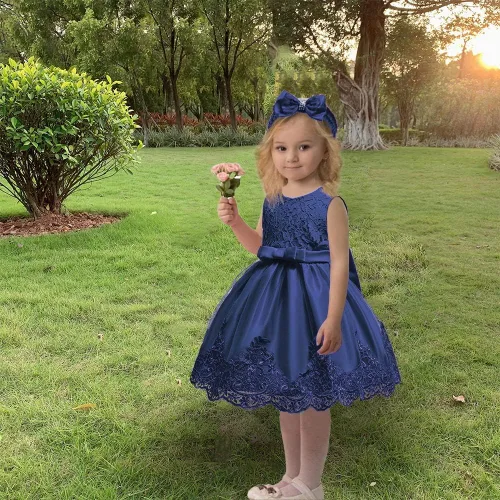 Miniatura 4 de Vestidos de encaje con tutú bordado para niñas pequeñas de 0 a 6 años