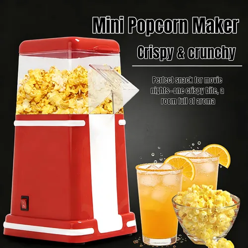 Miniatura 6 de Mini máquina de palomitas de maíz, para el hogar, 3 minutos sin aceite, popping retro compacto para noches de cine familiares, regalo ideal