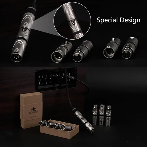 Miniatura 6 de Adaptador XLR, conector macho de 5 pines a 5 pines para extensión de micrófono de audio DMX, mezclador, micrófono, paquete de 2 5PIN XLR macho a