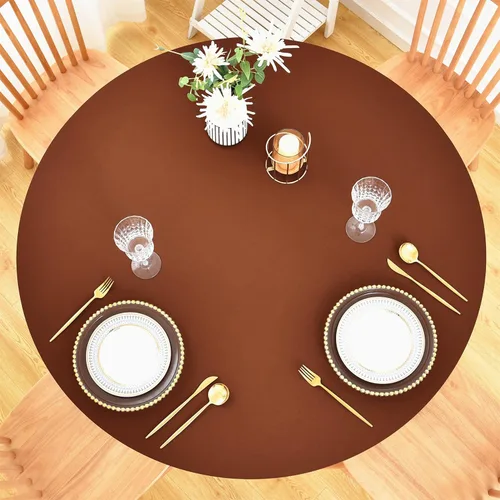 Miniatura 11 de Mantel ajustable con bordes elásticos para mesas redondas, funda elástica de elastano de 48 pulgadas para mesa en casa, comedor, picnic, fiesta