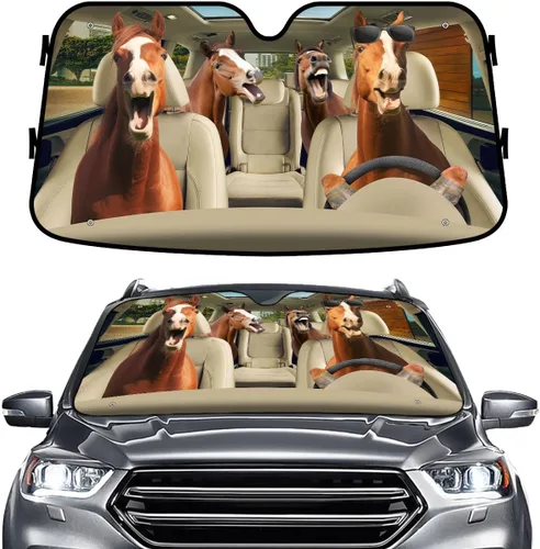 Miniatura 60 de GENANY - Cubierta de parabrisas de flamenco para automóvil, SUV, camión (55 x 30 pulgadas), protector térmico plegable, persianas para ventanas