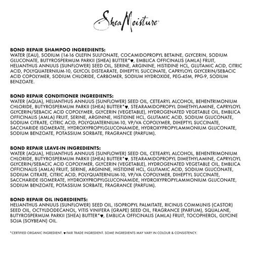 Miniatura 8 de Shea Moisture Amla Oil Bond Repair System Kit completo de rutina de fortalecimiento de 4 piezas para cabello dañado con tecnología HydroPlex