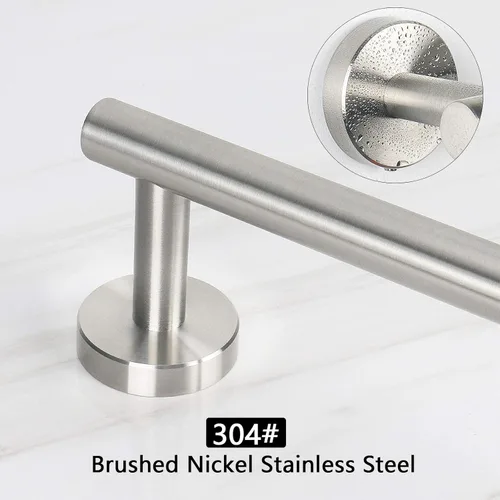 Miniatura 5 de NearMoon - Barra para toallas de baño, soporte de toalla de ducha de acero inoxidable grueso para baño, montado en la pared, longitud total de 18