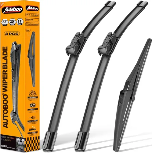 Miniatura 14 de AUTOBOO Limpiaparabrisas de 26 + 18 pulgadas con limpiaparabrisas trasero de 14 pulgadas de repuesto para Jeep Cherokee 2022 2021 2020 2019 2018