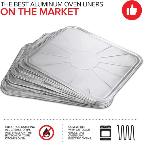 Miniatura 3 de Revestimientos desechables de aluminio para horno (paquete de 5) forros de horno de aluminio para la parte inferior del horno eléctrico y horno