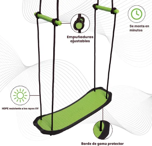 Miniatura 5 de Swurfer Kick Stand Up Surfing Tree Swing Outdoor Swings for Kids Up to 200 Lbs - Hang from Up to 10 Feet High - Includes 24" SwingBoard, UV Swurfer