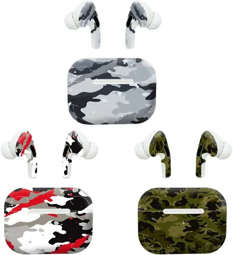MightySkins - Paquete de 3 fundas para Apple Airpods Pro - Camo | Funda protectora de vinilo duradera y única | Fácil de aplicar, quitar y cambiar