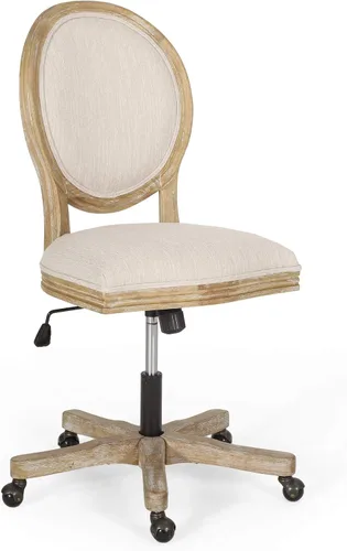 Miniatura 5 de Silla de oficina giratoria tapizada Pishkin - Beige/Natural