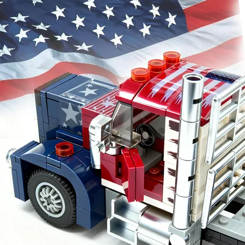 Miniatura 4 de Xbert American Semi Trucks - Juegos de construcción de camiones de tractores de gran plataforma, vehículos de transporte, juguetes de automóviles