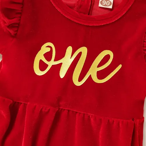 Miniatura 10 de GRNSHTS Ropa de primer cumpleaños para niña de terciopelo de un año de edad, mameluco de manga larga + diadema, 2 piezas de trajes de pastel
