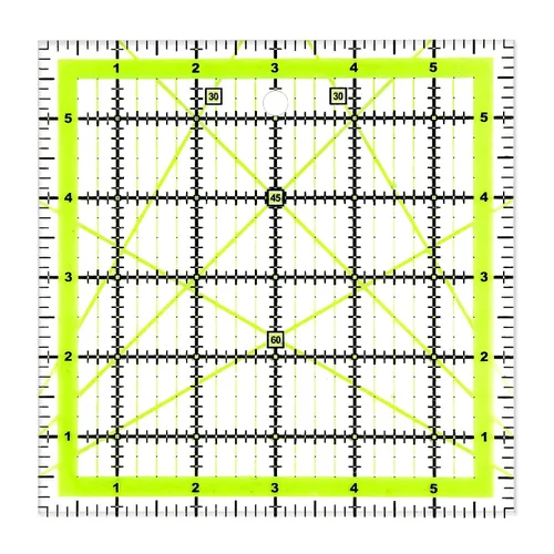 Miniatura 10 de UOOU Regla de acolchado (9.5 x 9.5 pulgadas), reglas de acolchado cuadradas, reglas de corte de tela, reglas de acolchado acrílico