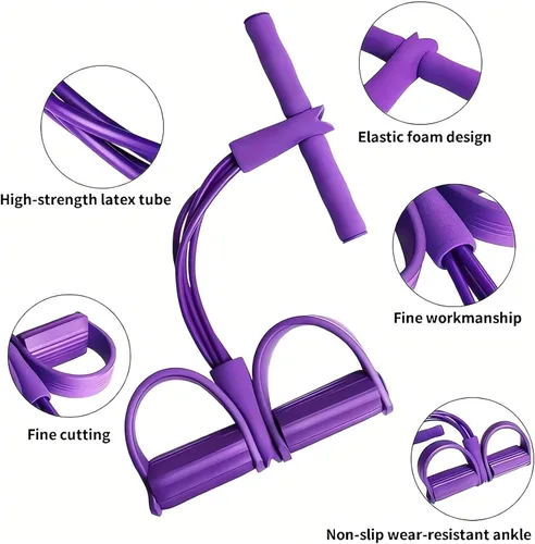 Miniatura 8 de Bandas elásticas multifuncionales de resistencia de yoga de 6 tubos para estiramiento de cintura, brazo y pierna, ayuda de entrenamiento asequible