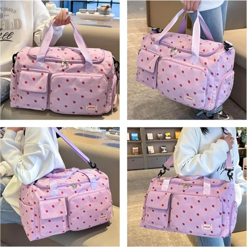 Miniatura 233 de Pequeña bolsa de gimnasio para mujer, bolsa de viaje con compartimento para zapatos