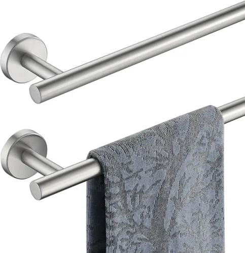 JQK Toallero de baño, 20.5 pulgadas, acero inoxidable 304 de grosor de 0.031 in, soporte para toallas de baño, soporte de pared con acabado Cepillado