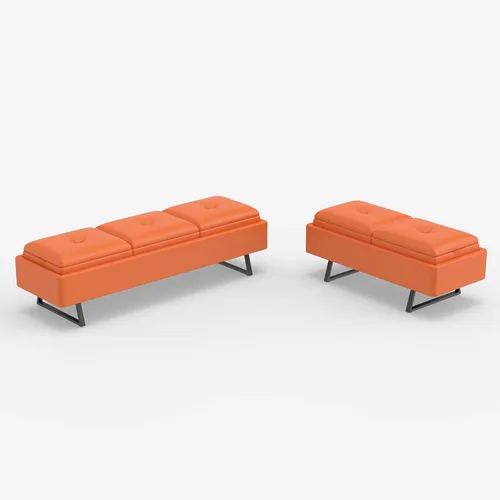 kinbor Sillas de sala de espera, silla de invitados de oficina de piel sintética, banco de recepción tapizado de 5 asientos, muebles de vestíbulo