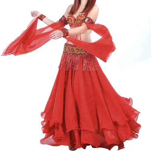 Miniatura 34 de Falda de gasa tribal para danza del vientre, para Halloween