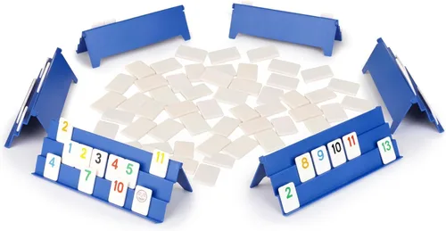 Miniatura 7 de Point Games Rummy Cube - Juego de edición para 6 jugadores, juego familiar clásico, a partir de 8 años con más azulejos, seis bastidores, ideal