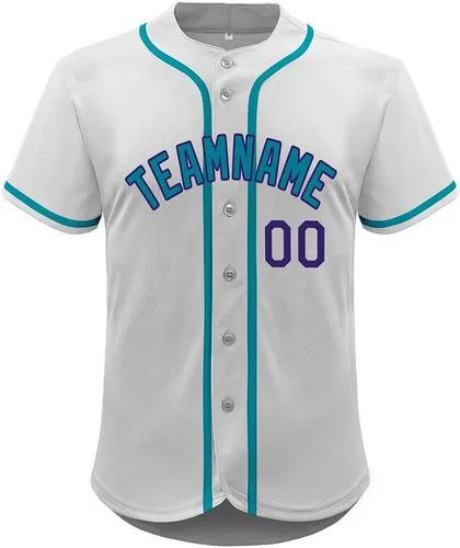 Miniatura 70 de Camiseta de béisbol de malla personalizada con botones y número de nombre cosido personalizado para hombres/mujeres/jóvenes