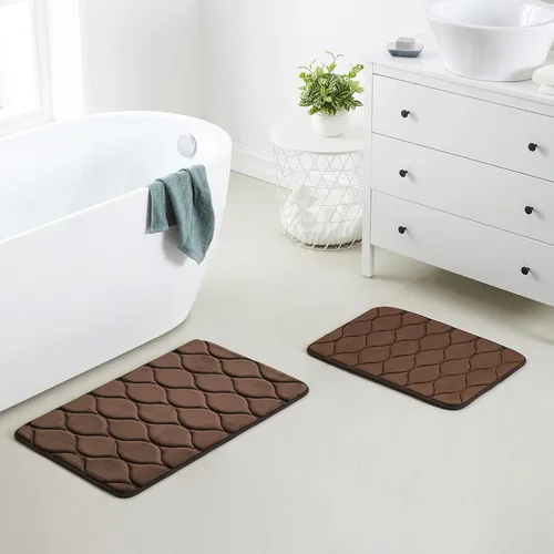 Miniatura 36 de Yafa Home Fashion 1 alfombra de baño de 17 x 24 pulgadas, espuma viscoelástica, absorbente de agua y antideslizante, color negro