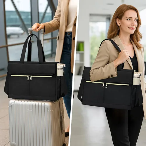 Miniatura 2 de Bolsa para laptop para mujer, bolsa de trabajo de 15.6 pulgadas con compartimentos, bolsa de enfermera, profesora, bolso de oficina grande y ligero