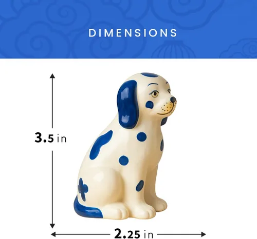 Miniatura 7 de Staffordshire Dogs Chinoiserie Decor - Juego de salero y pimentero decorativo azul, cerámica pintada a mano