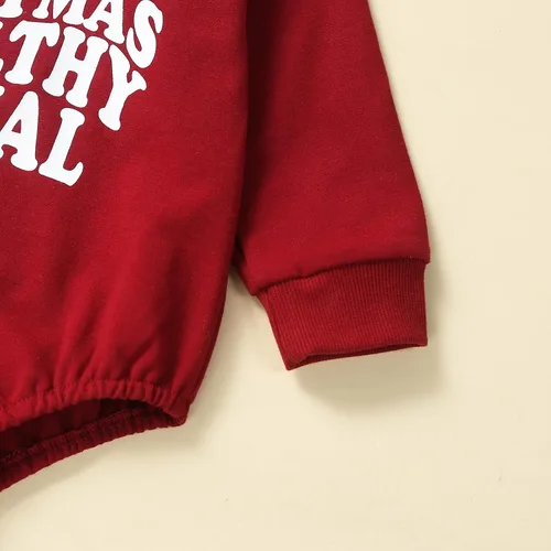 Miniatura 5 de My First Christmas Outfit Baby Girl Boy Letra Bubble Romper Oversize Enterizo Sudadera Otoño Invierno