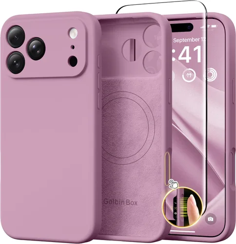 Miniatura 145 de GolbinBox Funda magnética para iPhone 17, compatible con MagSafe, cubierta de silicona integrada para control de cámara, funda de silicona líquida a