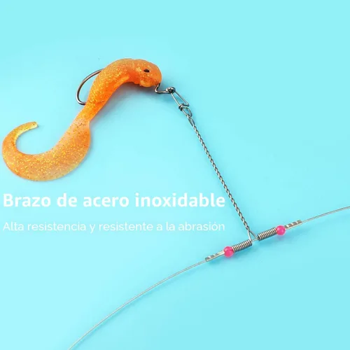 Miniatura 3 de Líderes de Pesca, Línea de Pesca de Alambre de Acero Inoxidable con Conexión Giratorio y Encaje, Kit de Equipo y Accesorios de Pesca para Señuelos