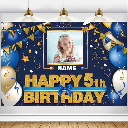 Miniatura 20 de Pancarta Personalizada de Decoraciones de Feliz Cumpleaños 101 - Telón de Fondo de 101 Años para Mujeres Hombres Niños Niñas Suministros de Fiesta
