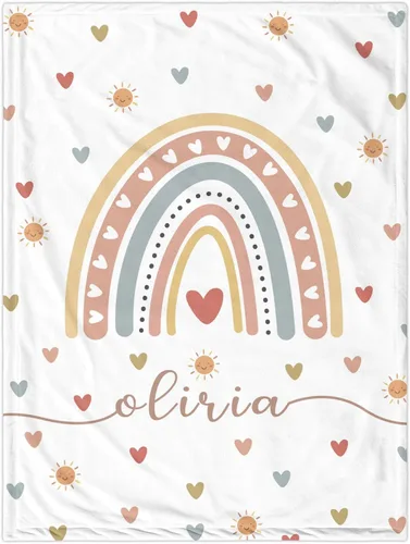 Miniatura 15 de Manta bohemia personalizada con nombre, manta de recepción personalizada para bebé, recién nacido, regalos de cumpleaños de Pascua para niños