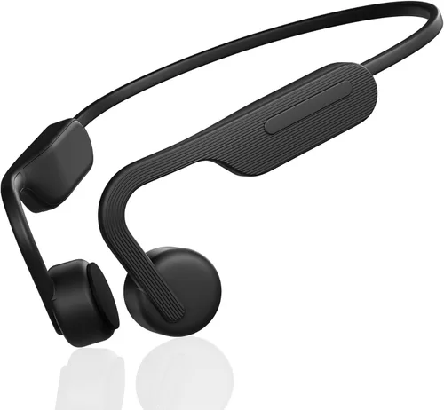 Auriculares de conducción ósea, auriculares deportivos inalámbricos Bluetooth de oreja abierta con micrófono, carga rápida tipo C de 12 horas de