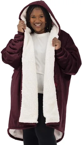 Miniatura 15 de THE COMFY Original - Manta de forro polar de microfibra con forro sherpa, diseño de gran tamaño con capucha y bolsillo de Shark Tank