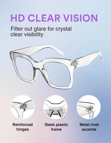 Miniatura 33 de zeroUV - Gafas de sol cuadradas retro de moda de gran tamaño para mujer estilo vintage 1.969 pulgadas