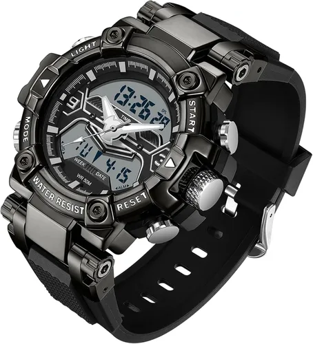 Miniatura 11 de findtime Relojes de diseñador genial para hombre, color azul, gran cara, relojes para hombres, electrónico único, deportivo, militar, audaz